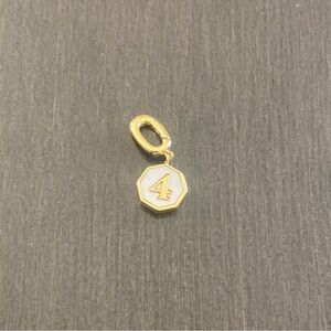 Gorjana 18K Gold Plated Enamel Detail Vintage Number 4 Parker Charm